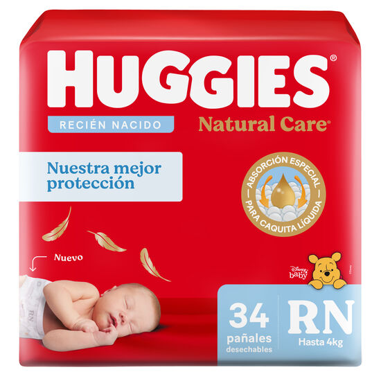 Pañales Huggies Supreme Care Cuidado Superior RN x34 Uni